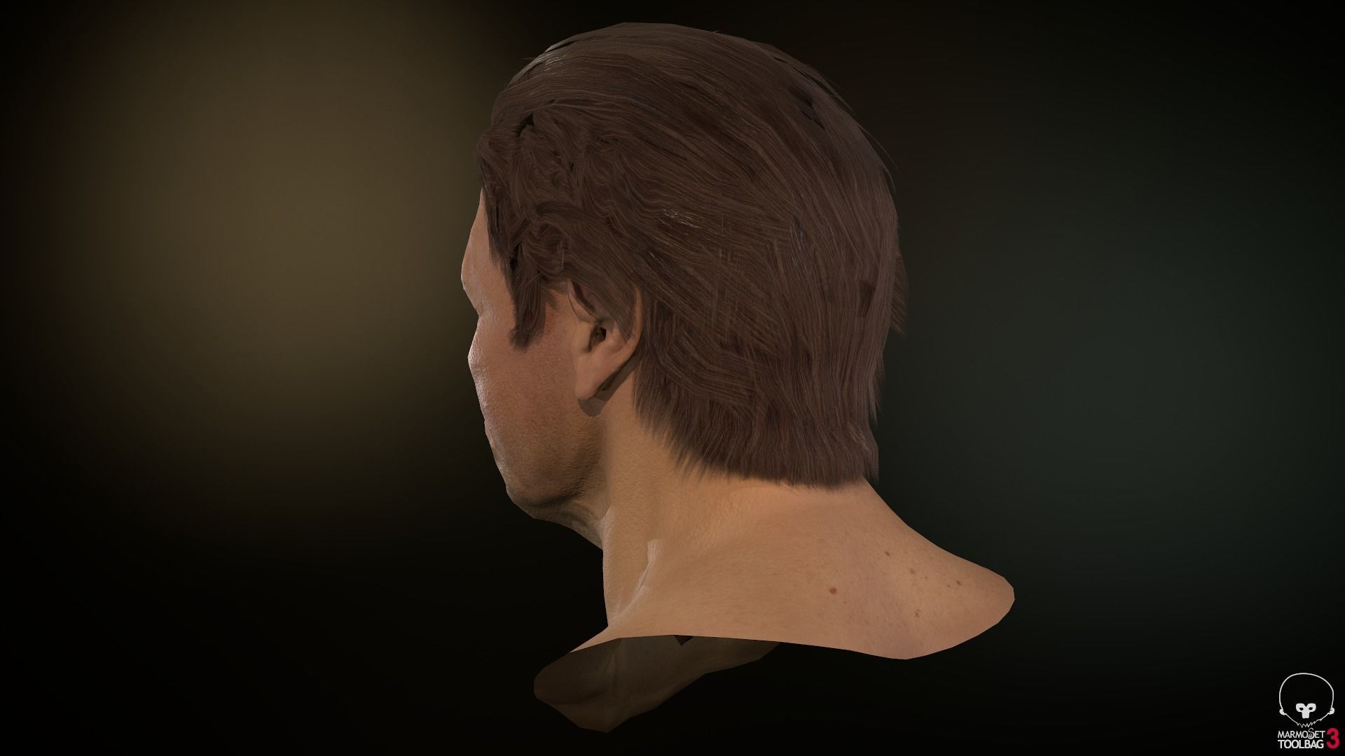 Male Head Low-poly 3D model_9
