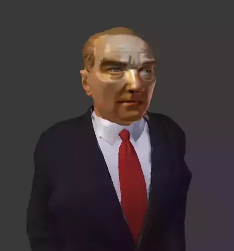ataturk man in suit Low-poly 3D model