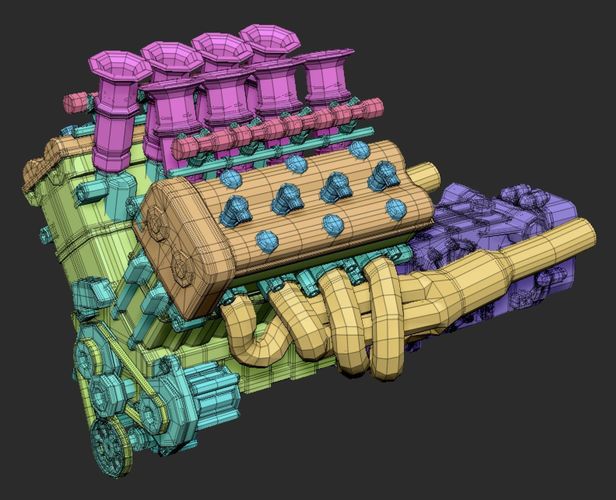 V8 engine 3D model 5
