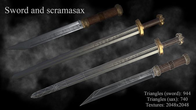 Sword of the viking Low-poly 3D model