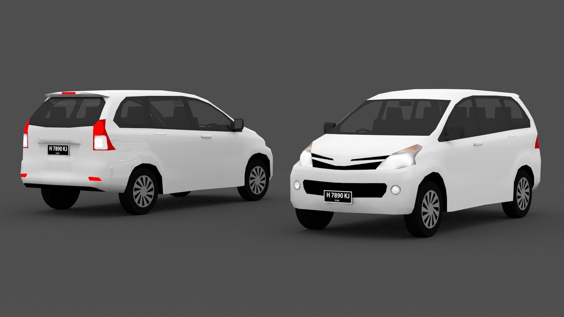 Low Poly Toyota Avanza Low-poly 3D model_2