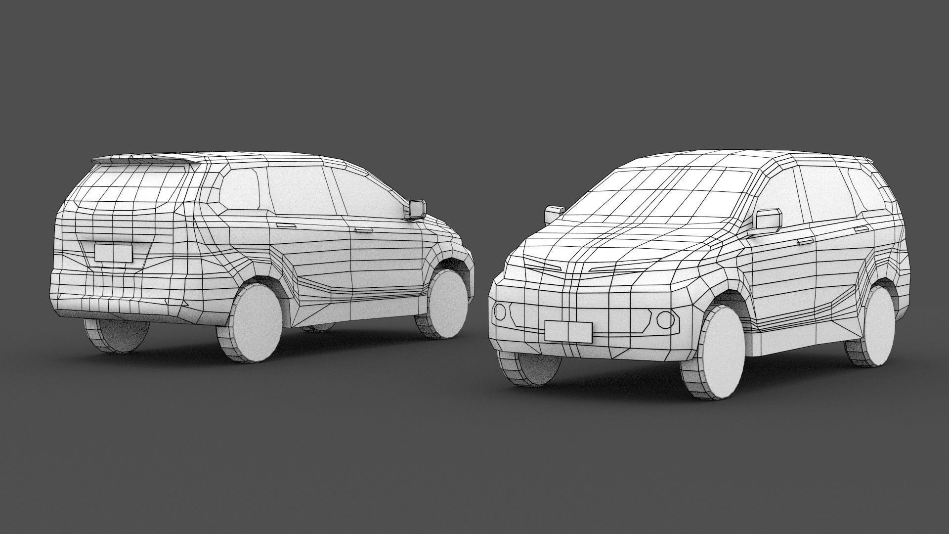 Low Poly Toyota Avanza Low-poly 3D model_3