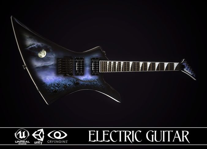 Electric guitar Jackson Kelly skin1 Low-poly 3D model