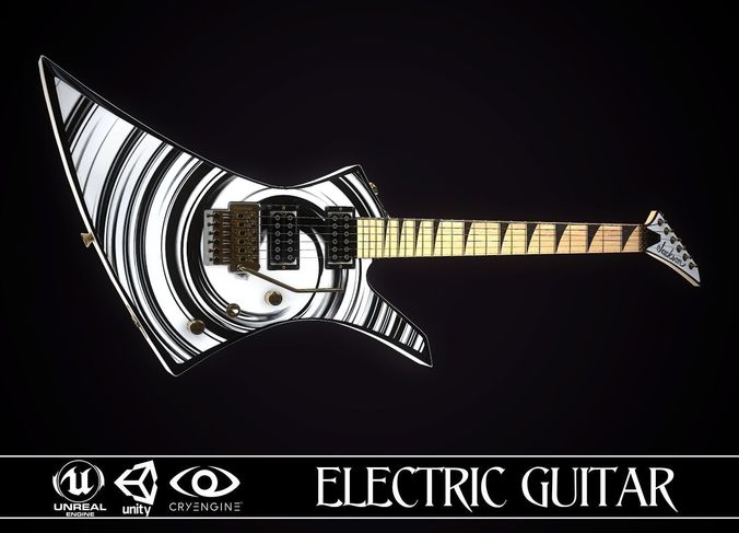 Electric guitar Jackson Kelly skin3 Low-poly 3D model