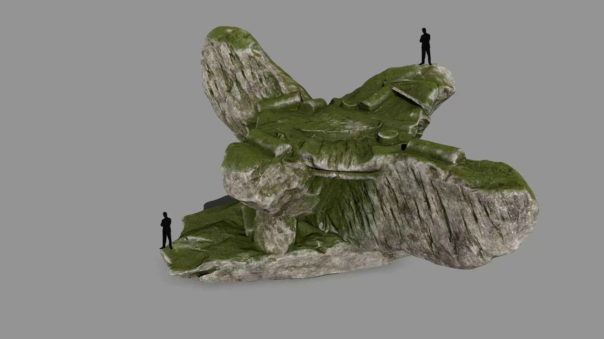 mossy temple Low-poly 3D model