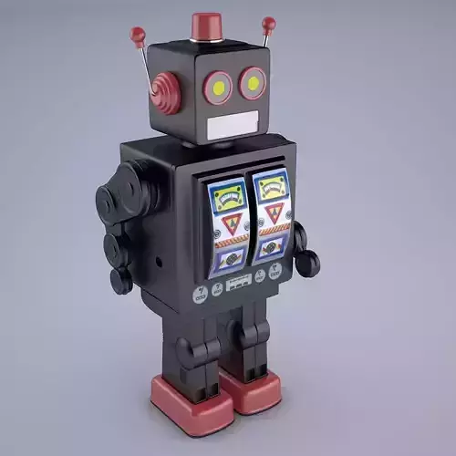 Mr D Cell Vintage Style Collectible Electron Star Strider Robot Low-poly 3D model