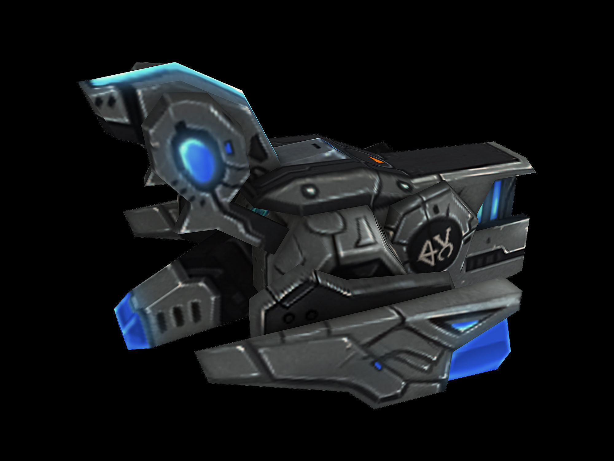 Machinery - Floating Cannon 02 3D model_4