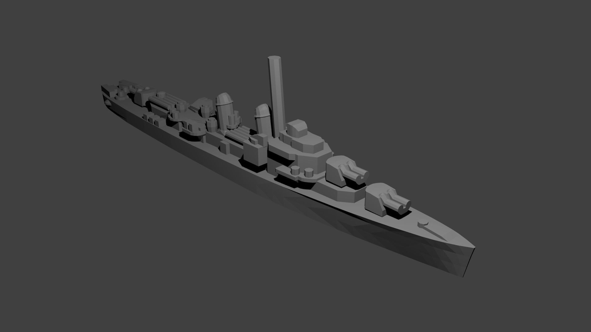 US Gearing Class Destroyer Warship 3D print model_3