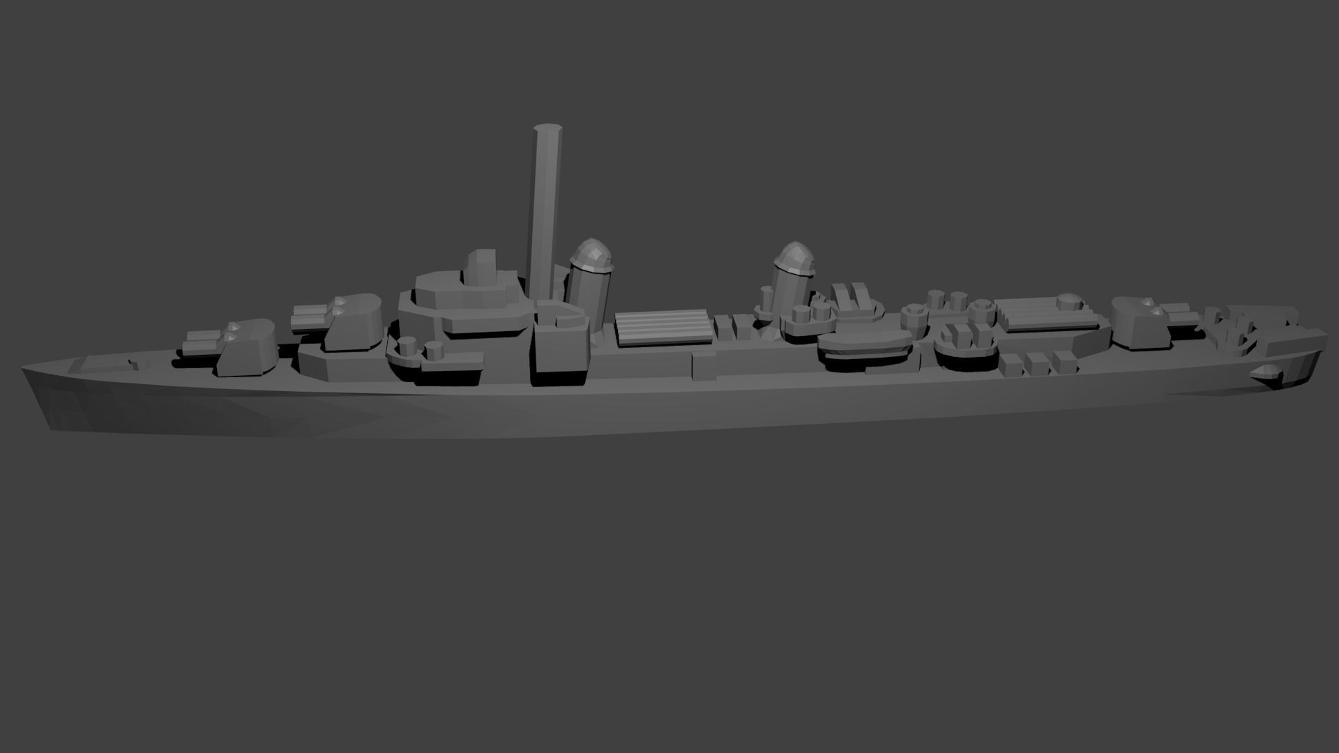 US Gearing Class Destroyer Warship 3D print model_2