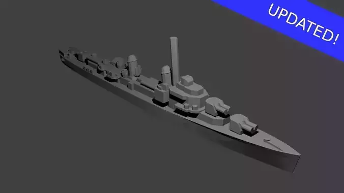 US Gearing Class Destroyer Warship 3D print model