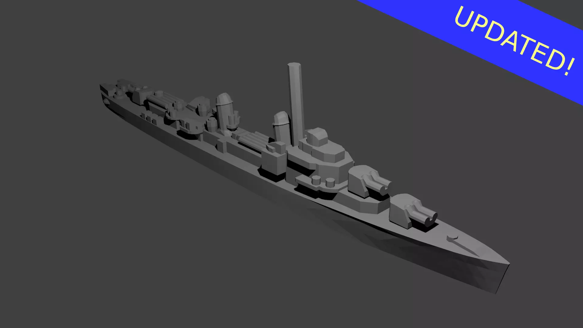 US Gearing Class Destroyer Warship 3D print model_0