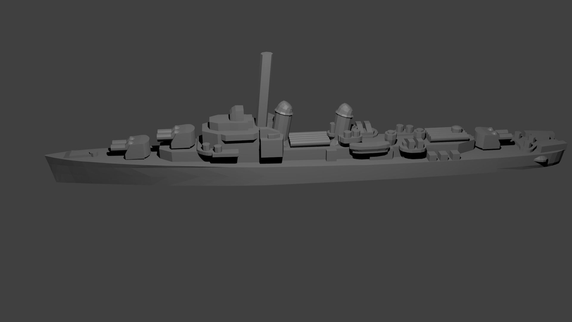 US Gearing Class Destroyer Warship 3D print model_4