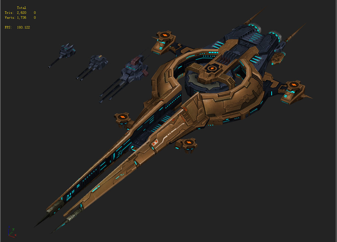 Battlestar - Battleship 03 3D model_5