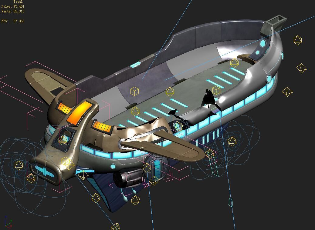 Space-material transport vehicle 3D model_4