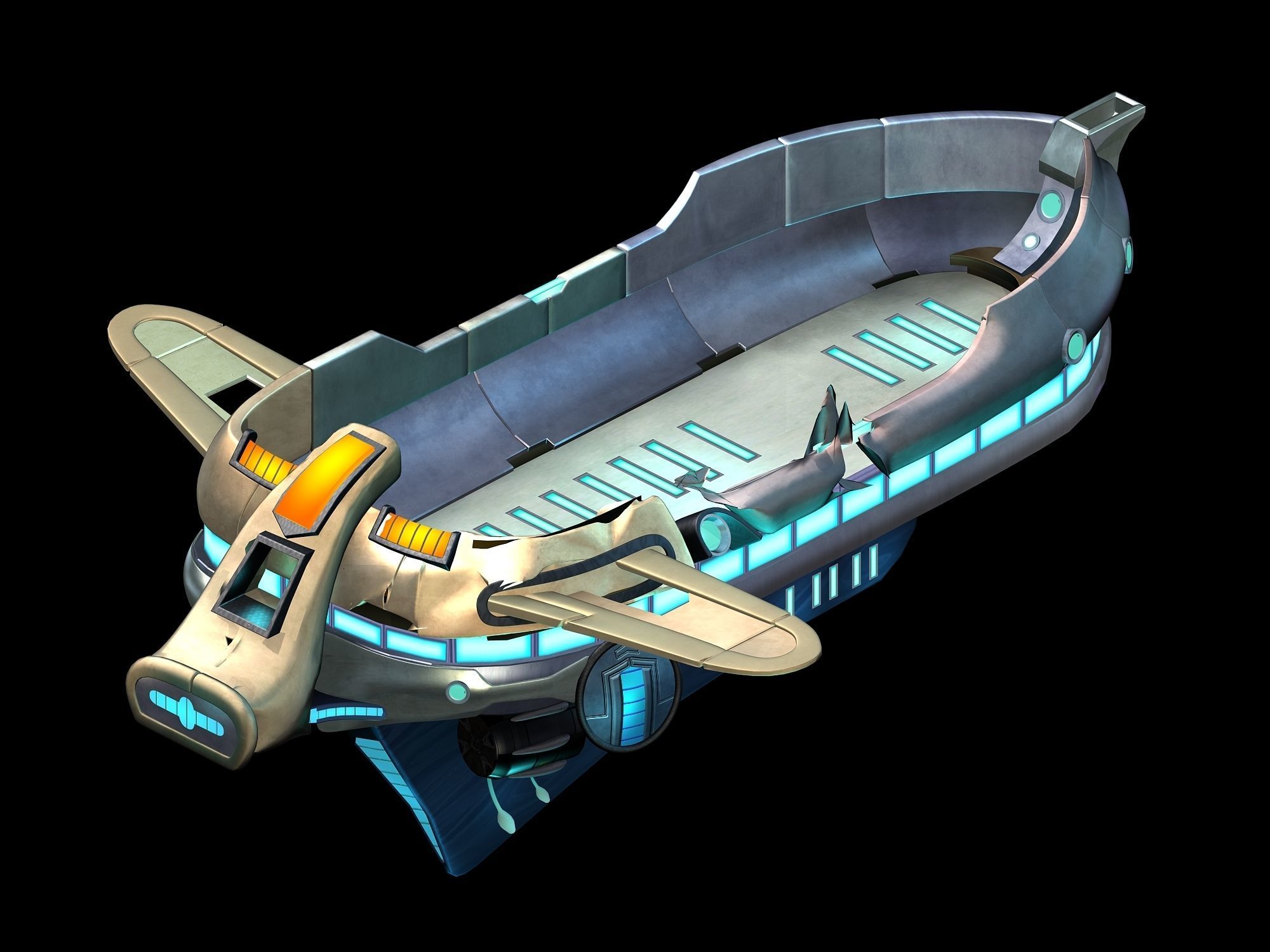 Space-material transport vehicle 3D model_1