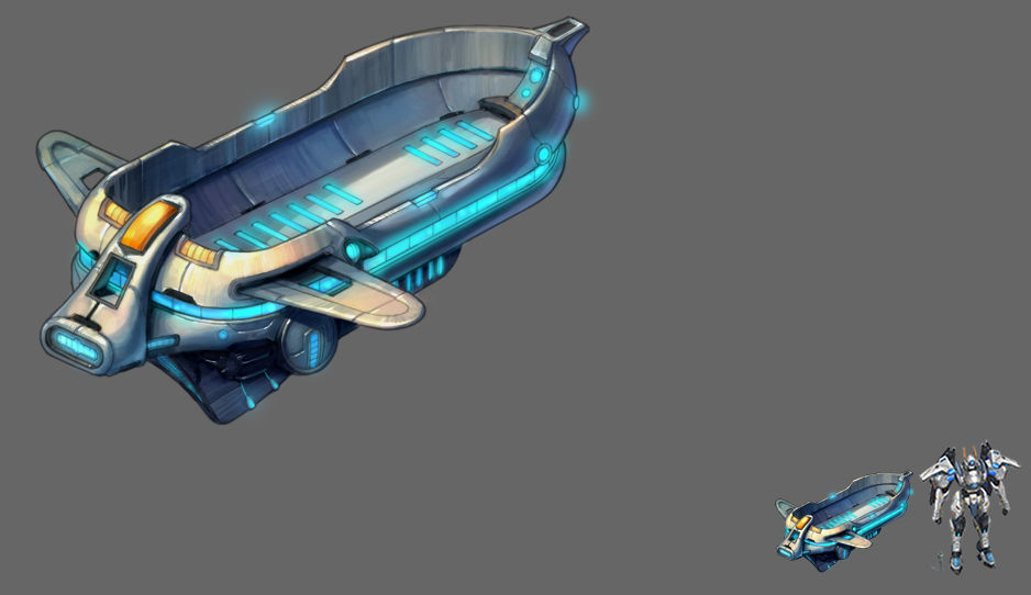 Space-material transport vehicle 3D model_2