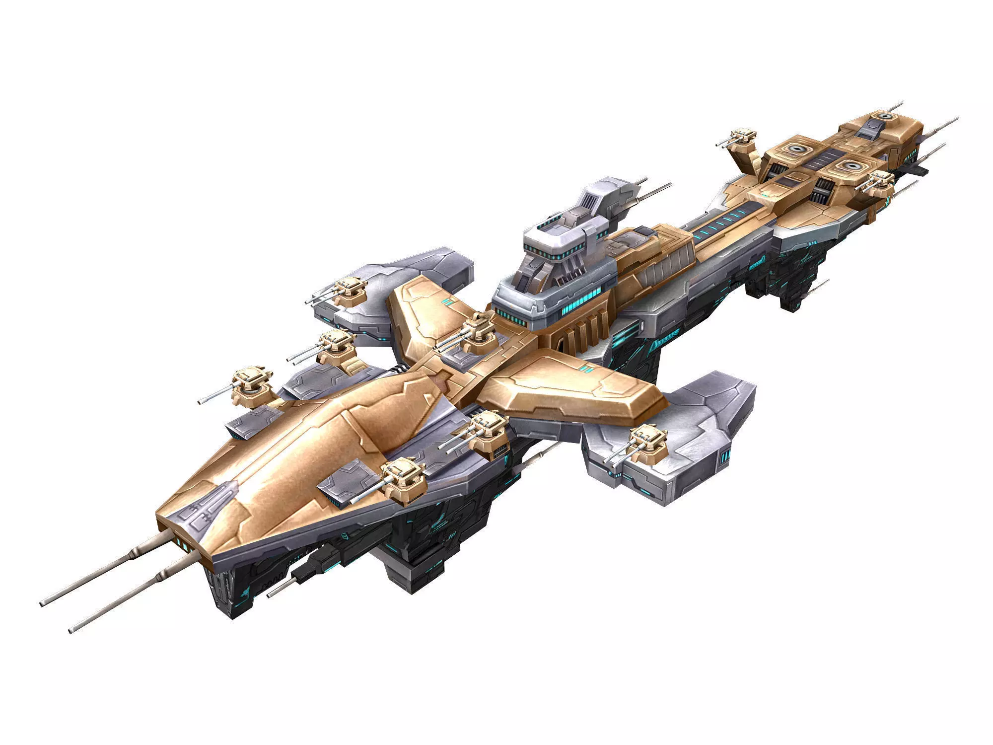 Extra large fortress type - big spaceship 02 3D model_0