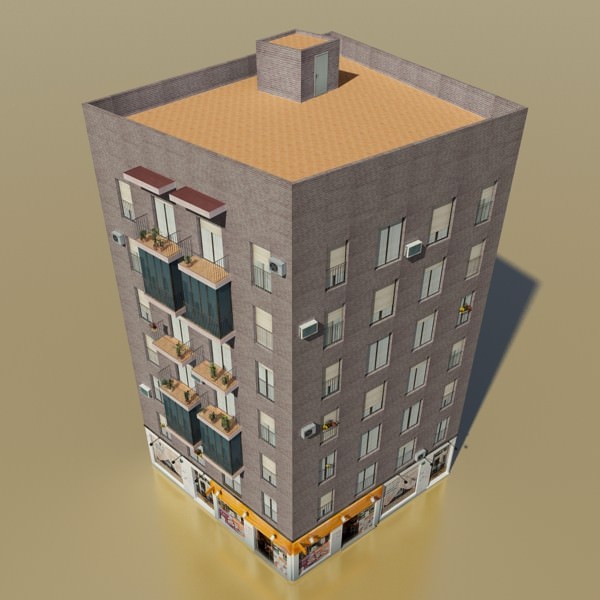 Photorealistic Low Poly Building 3D model_2
