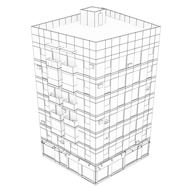 Photorealistic Low Poly Building 3D model_9