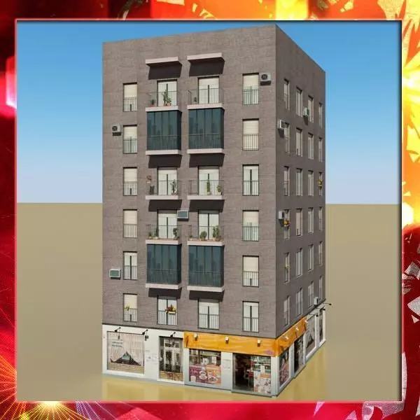 Photorealistic Low Poly Building 3D model_0