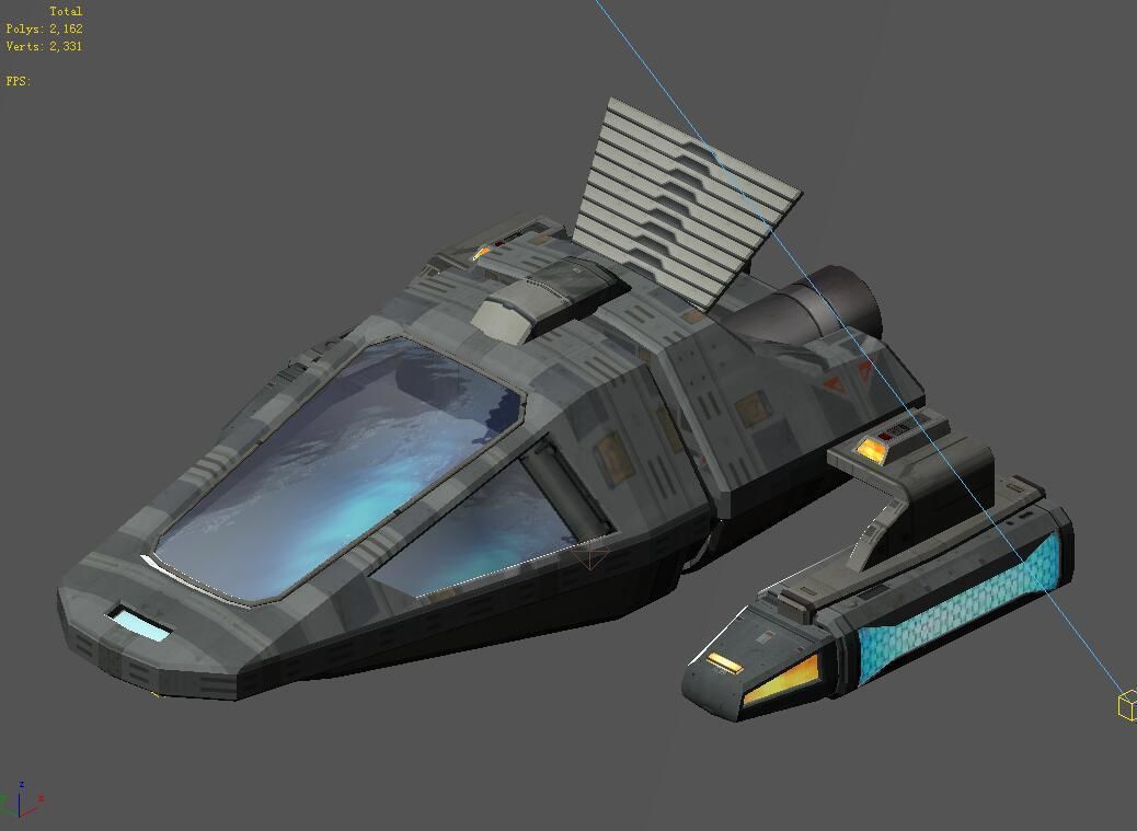 Small spaceship 01 3D model_3