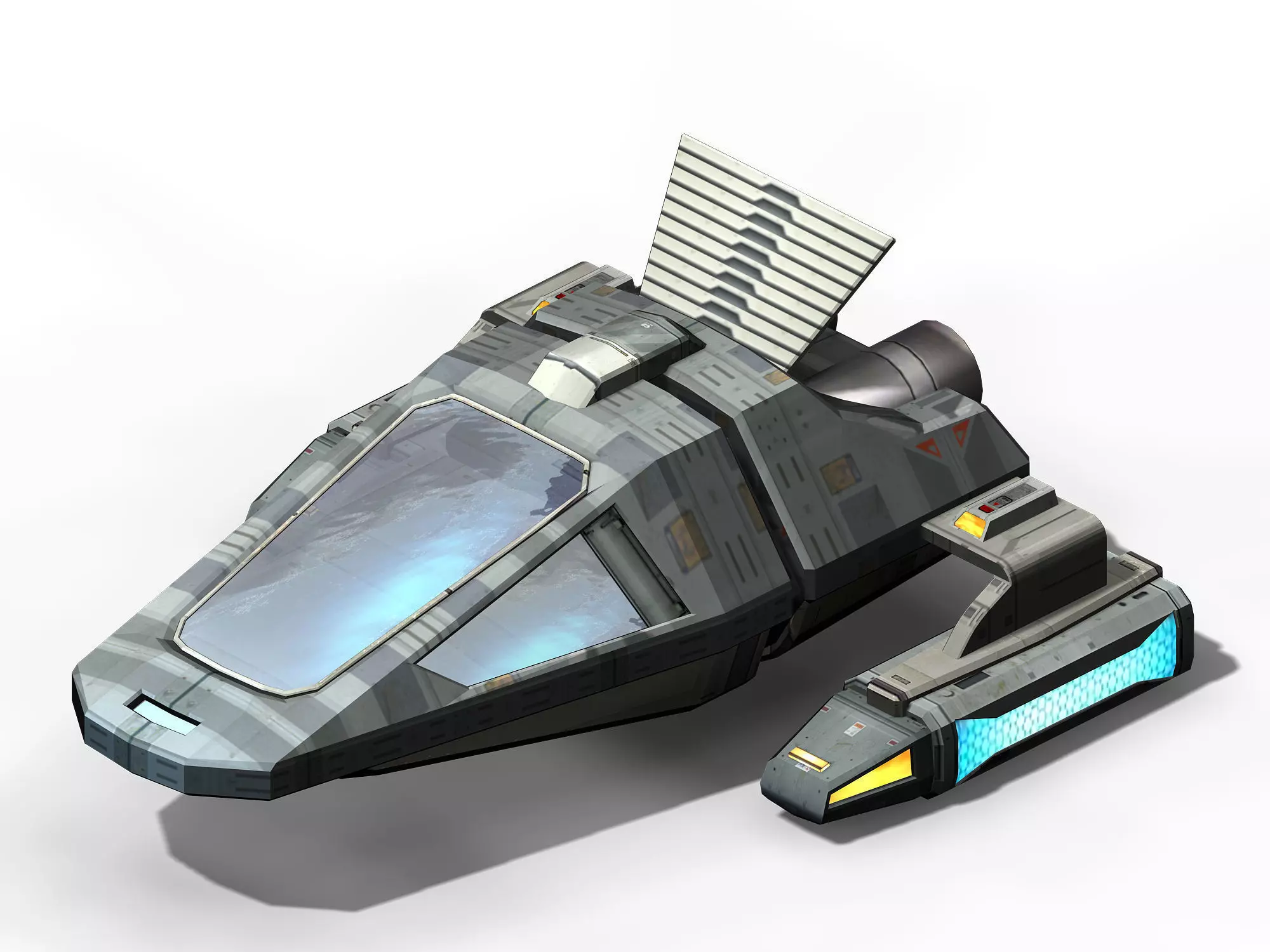 Small spaceship 01 3D model_0