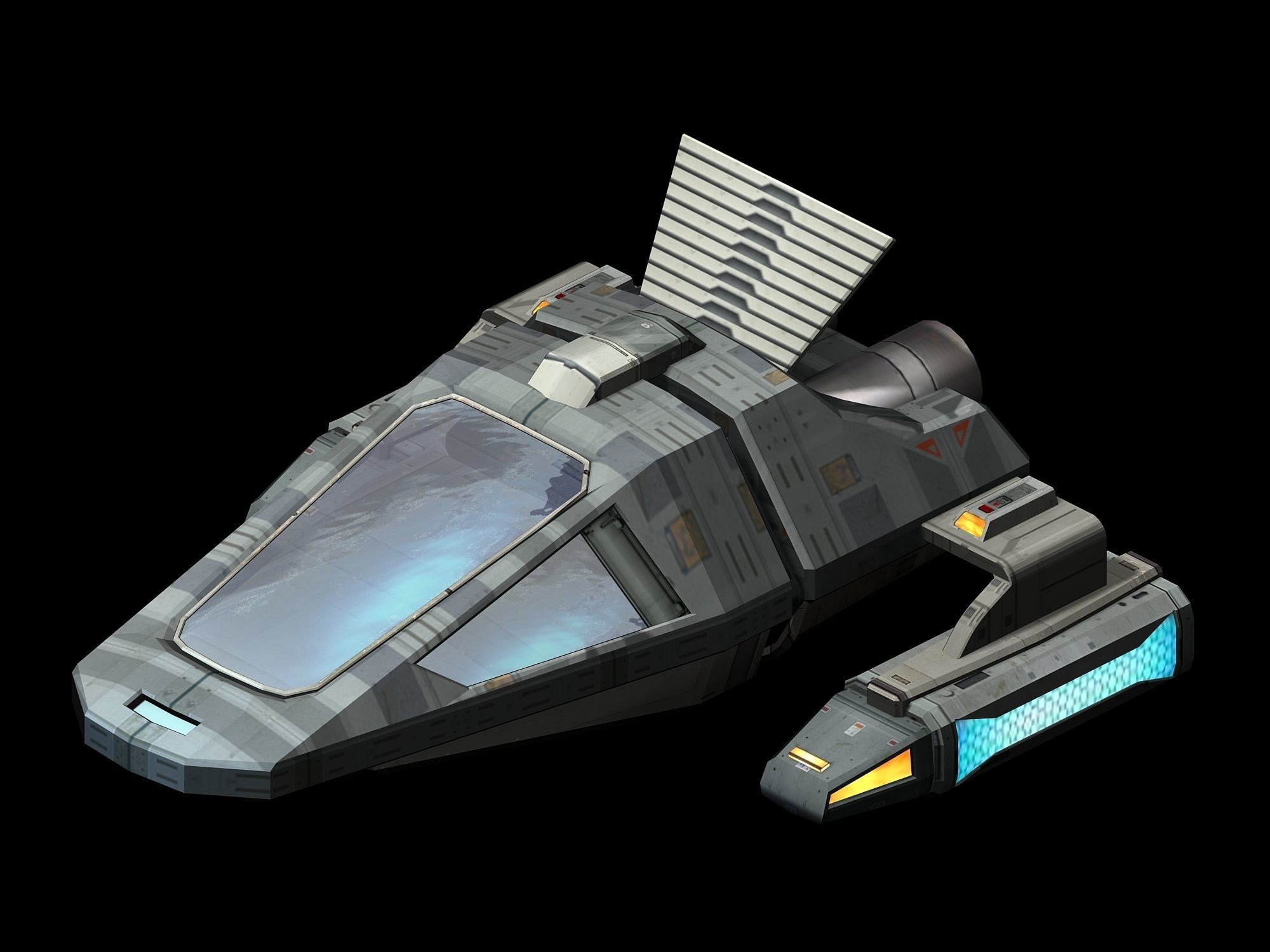 Small spaceship 01 3D model_1