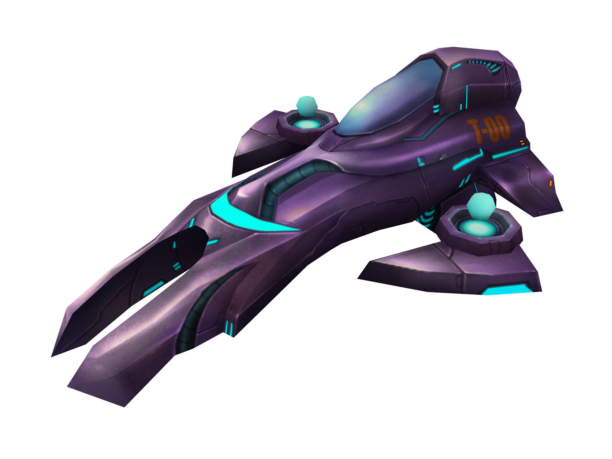 Small attack ship 02 3D model_5