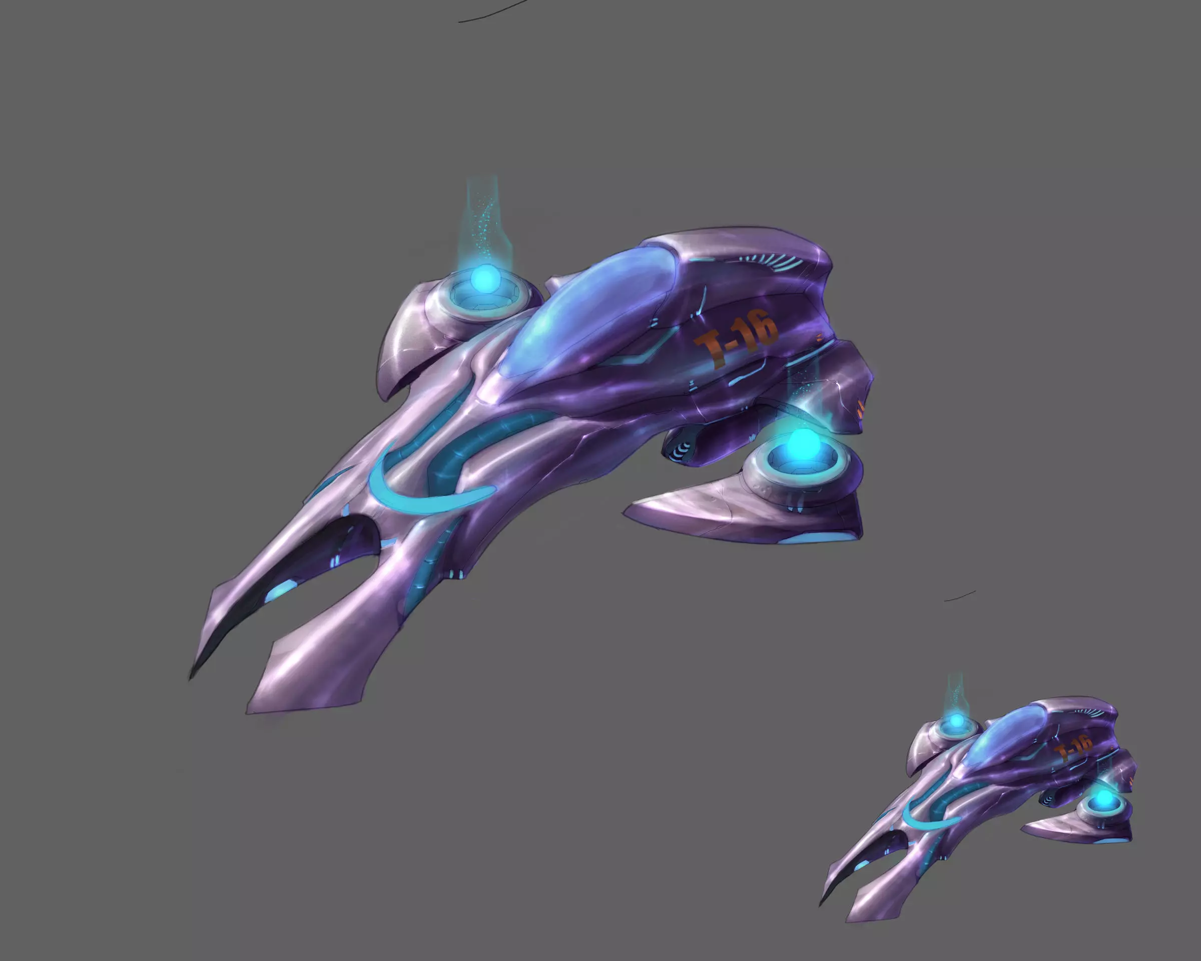 Small attack ship 02 3D model_0