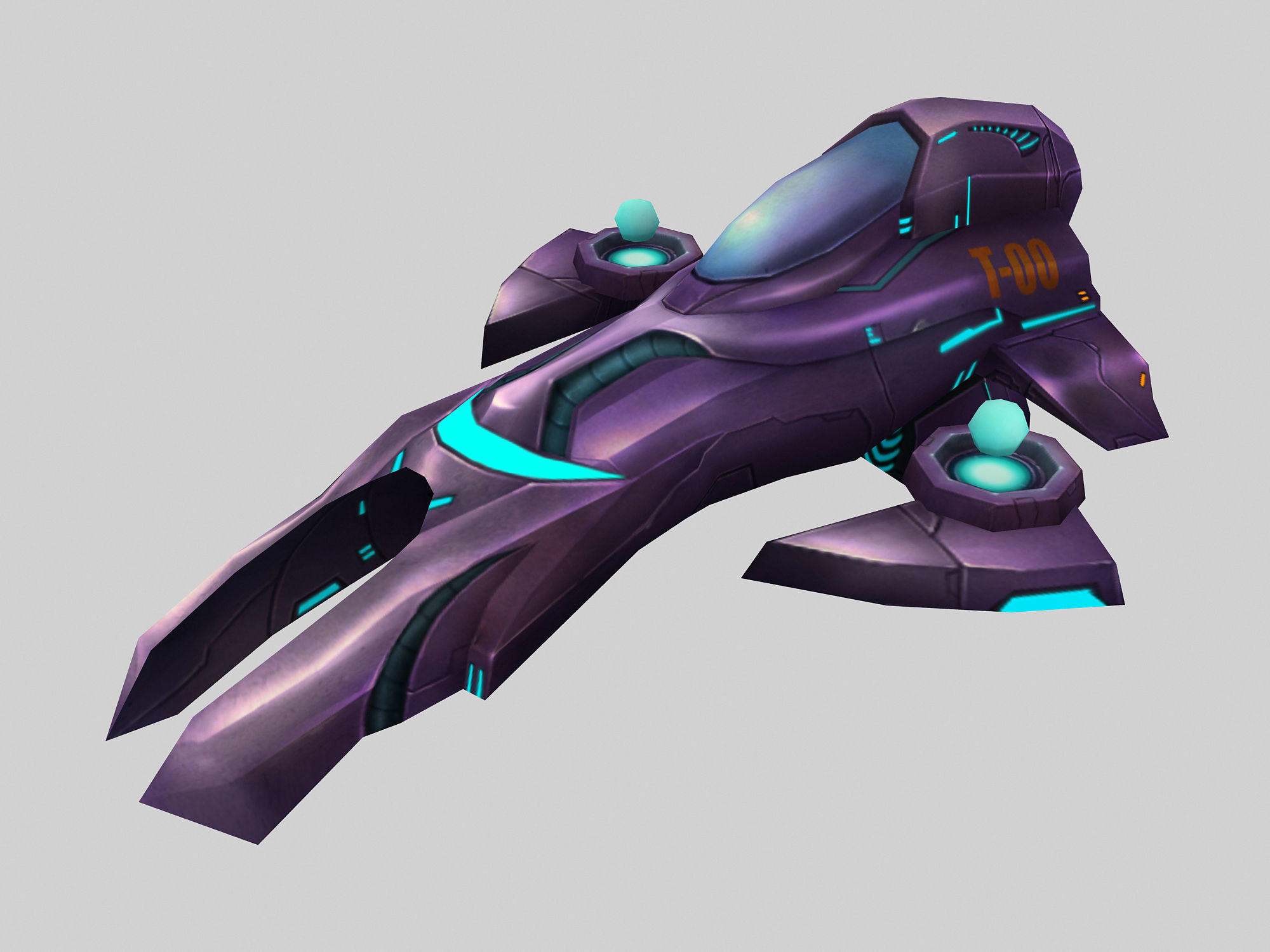 Small attack ship 02 3D model_1