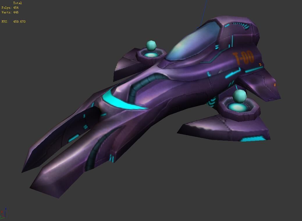 Small attack ship 02 3D model_6