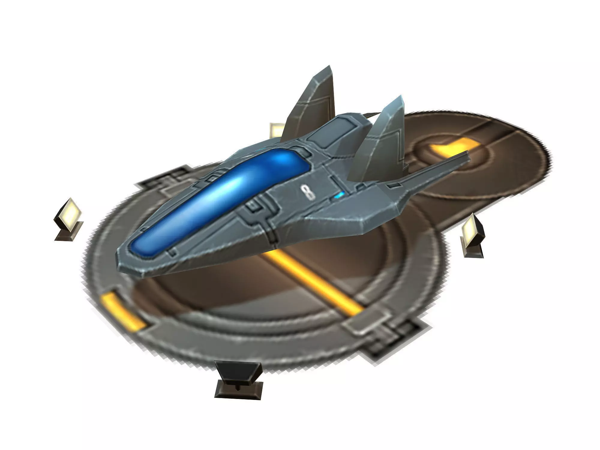 Small airport 01 3D model_0