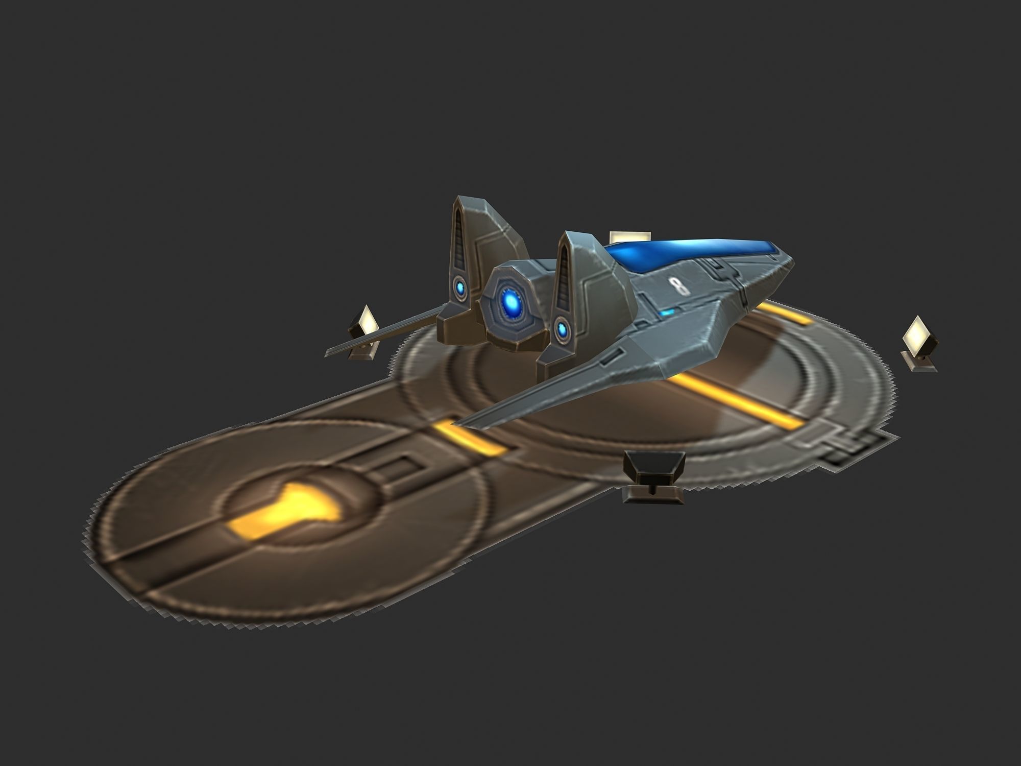 Small airport 01 3D model_2