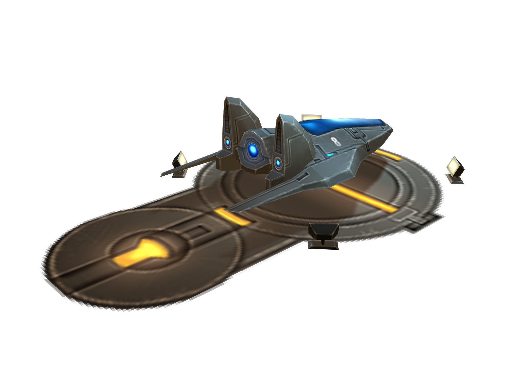 Small airport 01 3D model_4