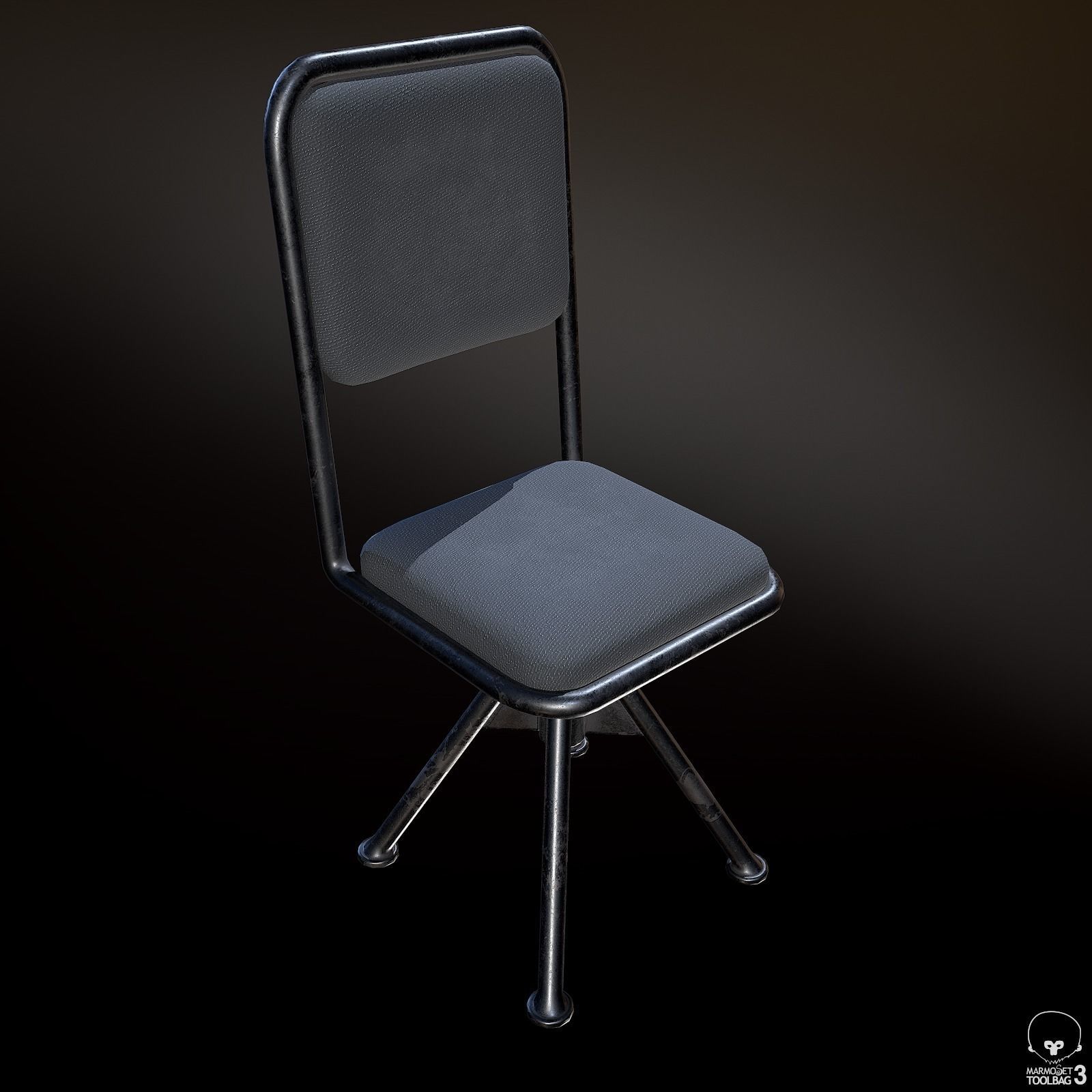 Industrial Chair Low-poly 3D model_2