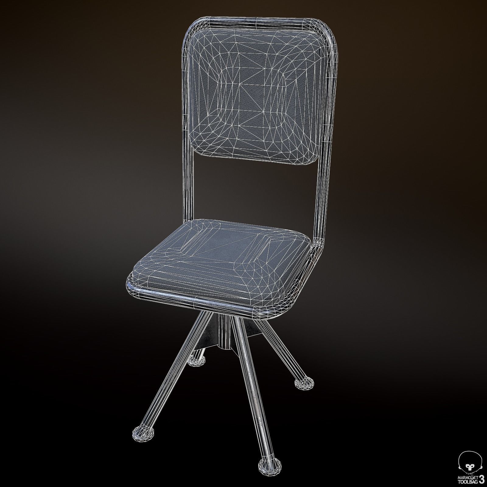 Industrial Chair Low-poly 3D model_7