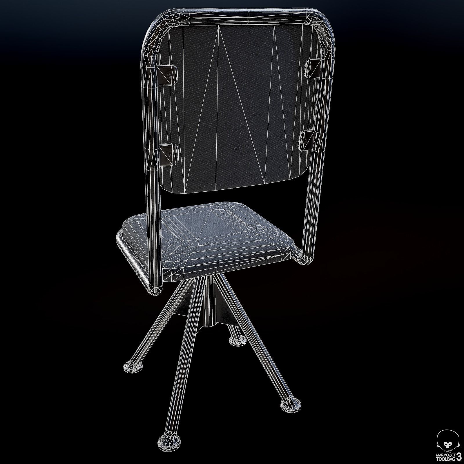 Industrial Chair Low-poly 3D model_9