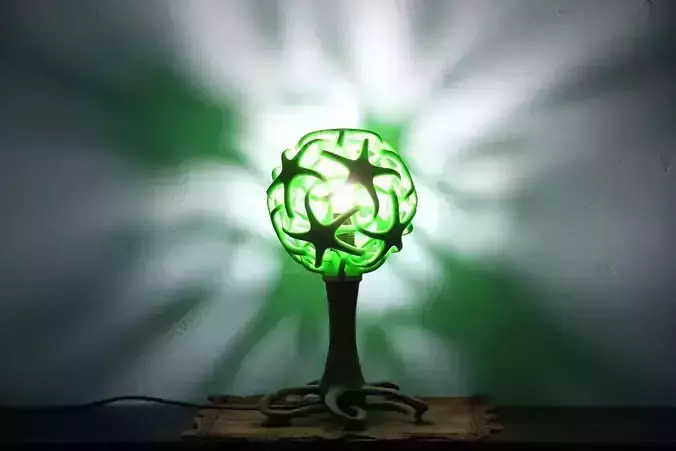 Double star lamp with star base Free 3D print model