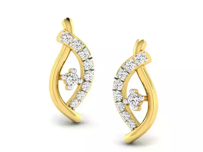 AFP00169 diamond earring gold