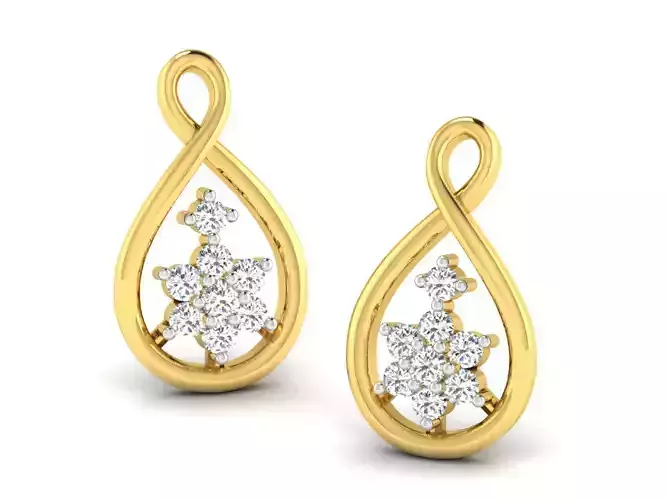 AFP00161 Infinity diamond earring gold