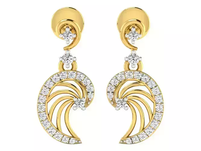 AFP00152 diamond pendant gold 3D print model