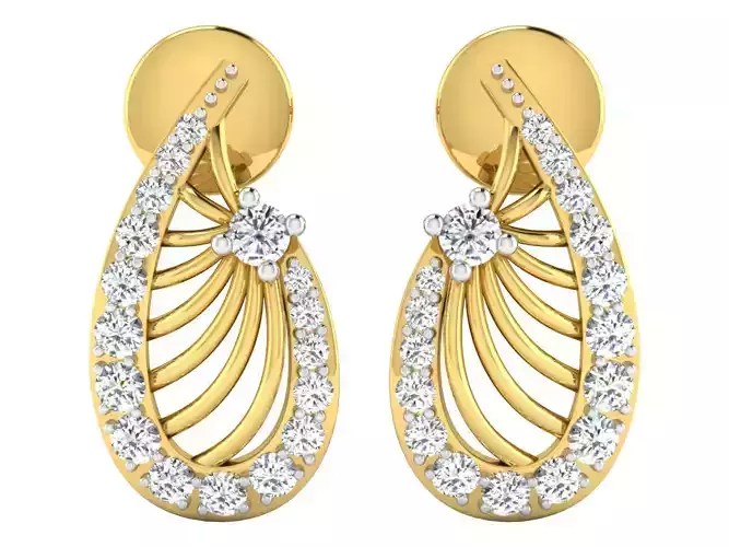 AFP00151 teardrop pendant with diamonds gold