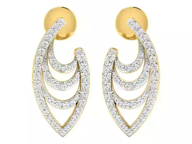 AFP00094 diamond leaf pendant gold