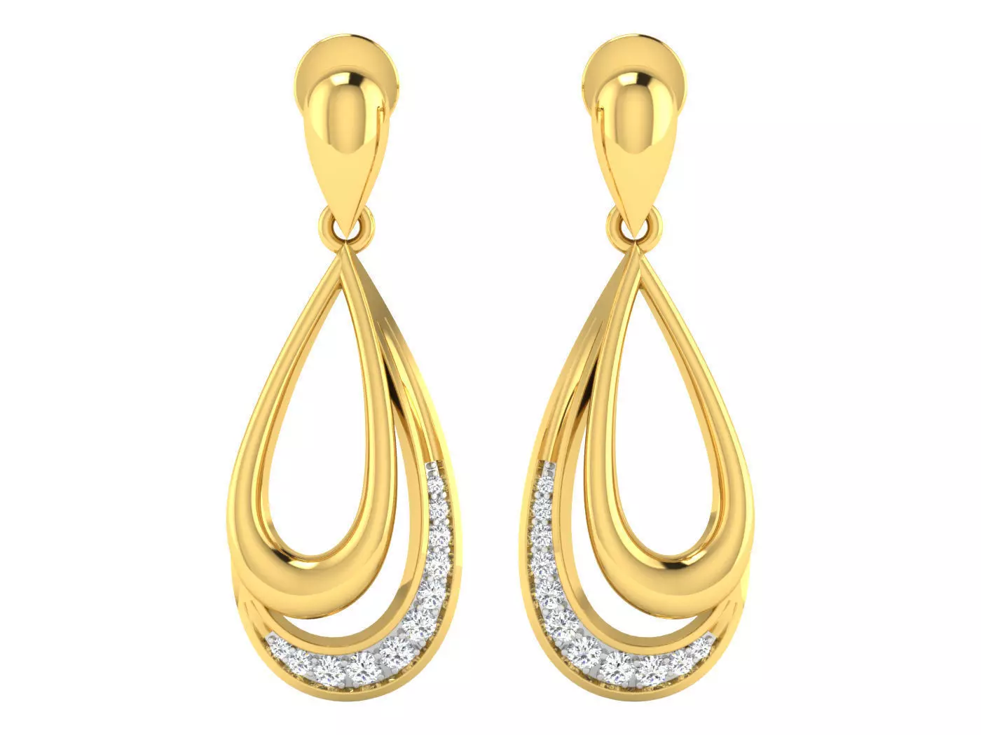 AFP00088 diamond pendant gold 3D print model_0