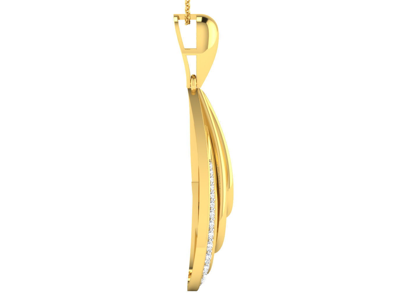 AFP00088 diamond pendant gold 3D print model_5