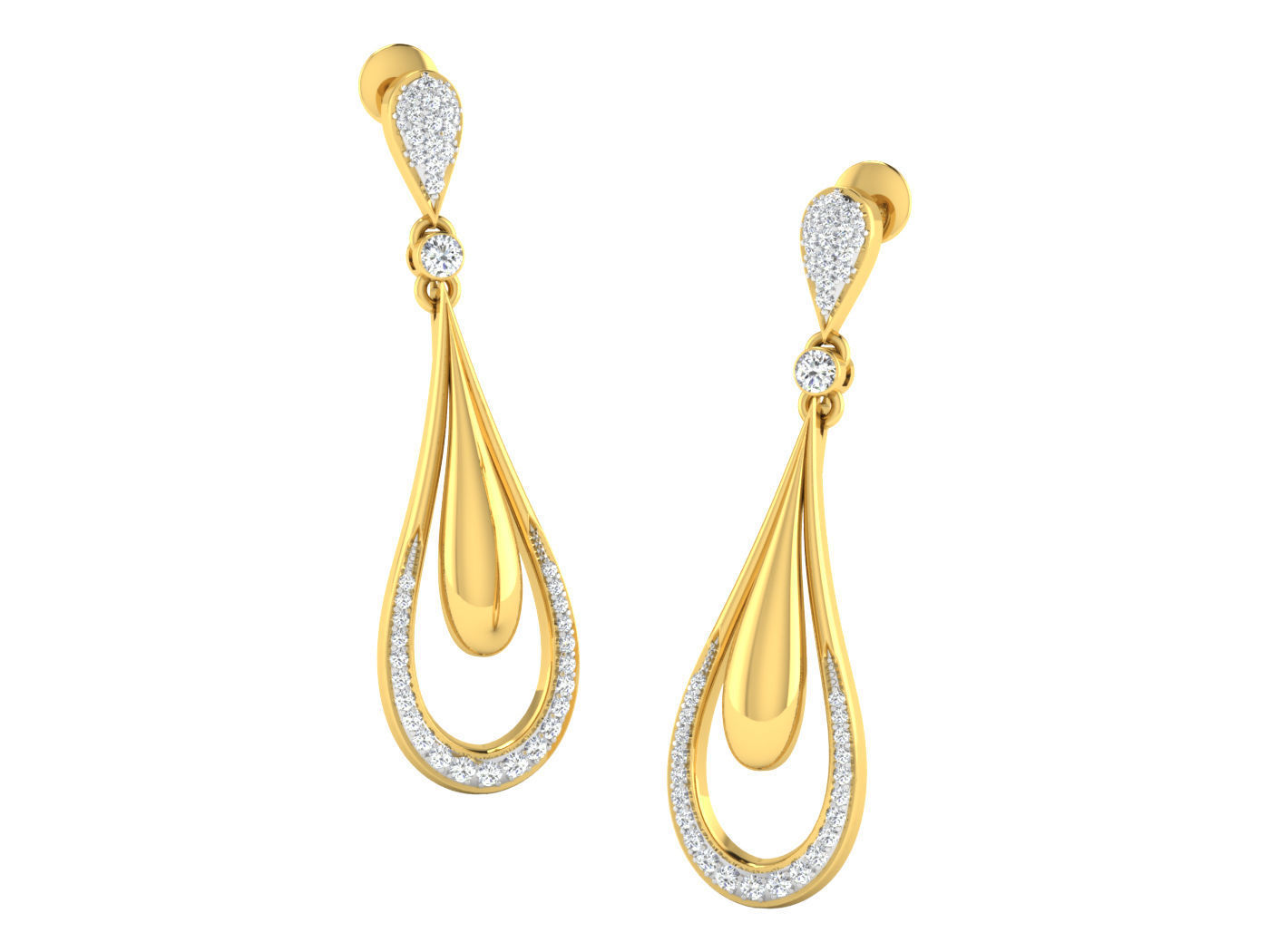 AFP00087 gold pendant with diamonds 3D print model_3