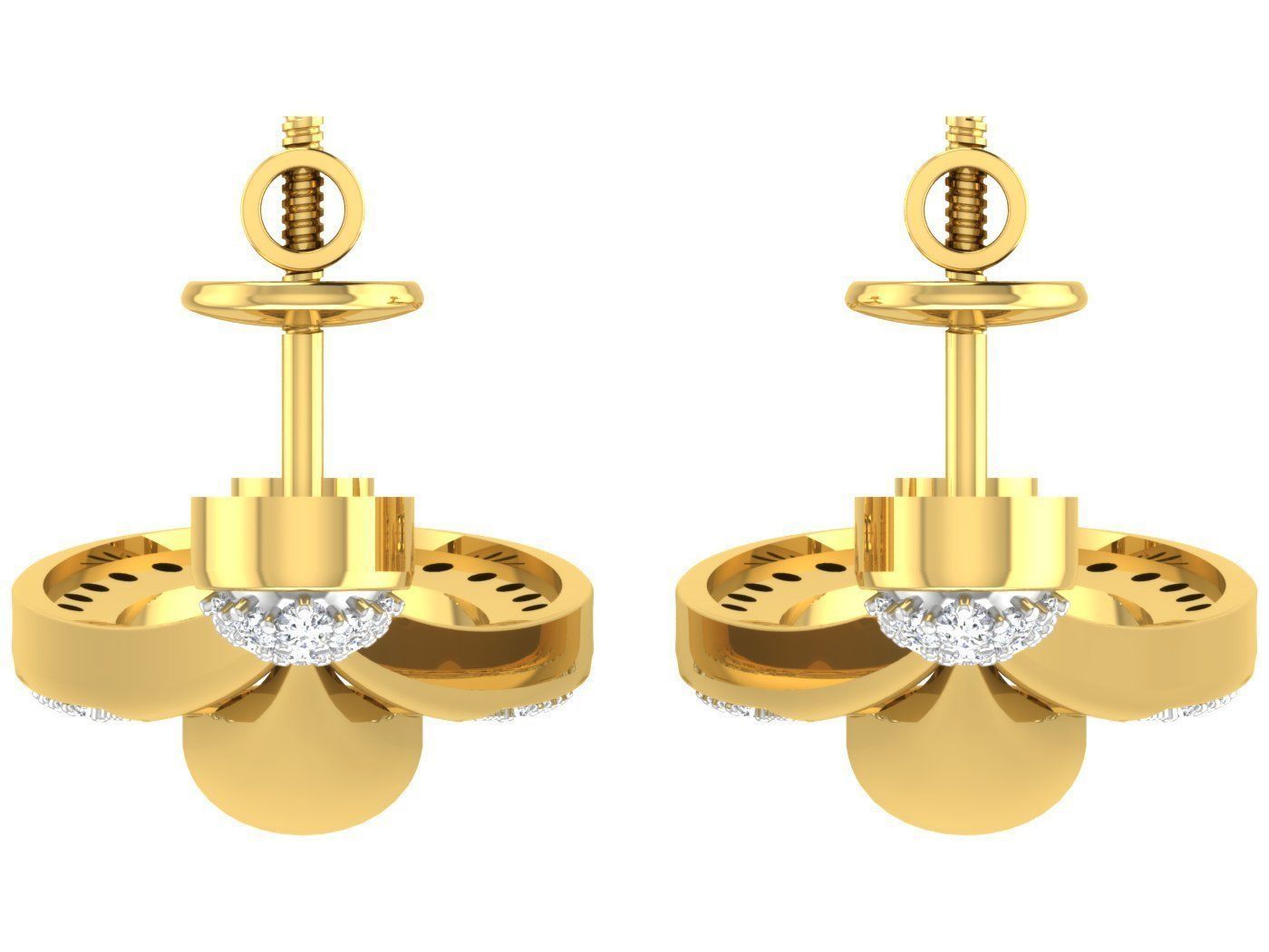 AFP00087 gold pendant with diamonds 3D print model_8