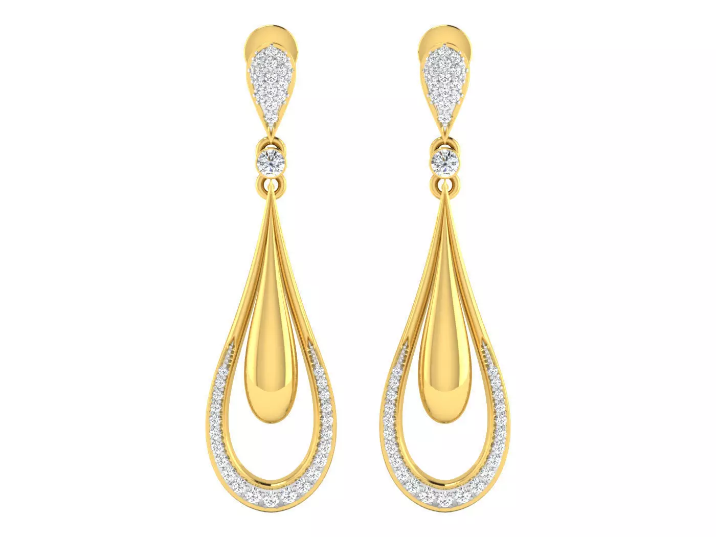 AFP00087 gold pendant with diamonds 3D print model_0