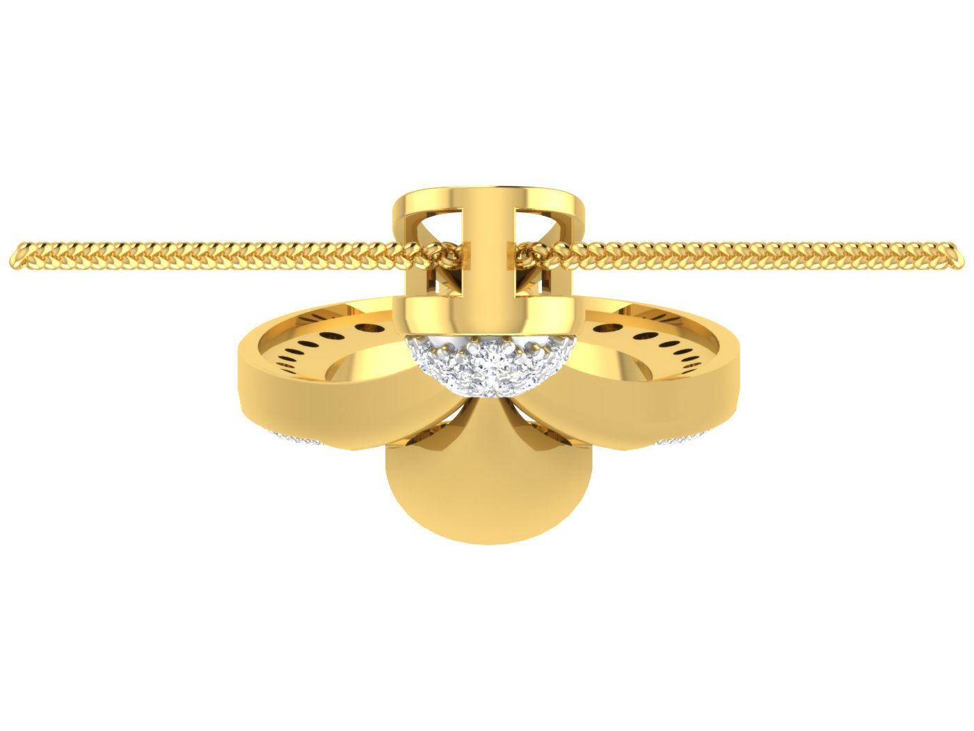 AFP00087 gold pendant with diamonds 3D print model_7