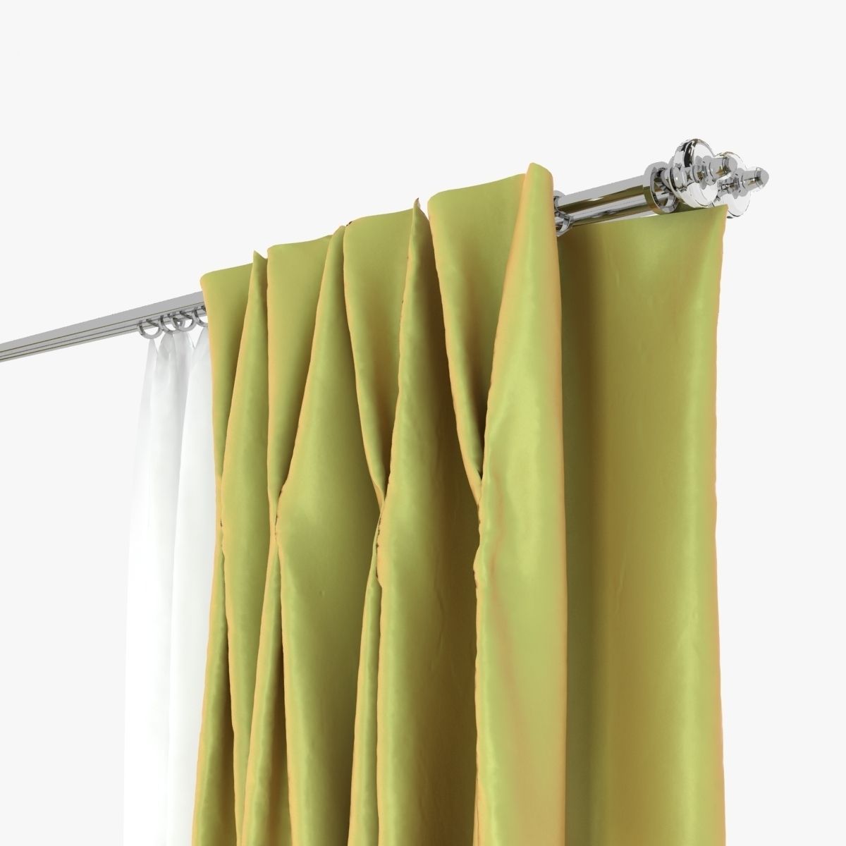 Double Pinch Pleat Curtains 3D model_1
